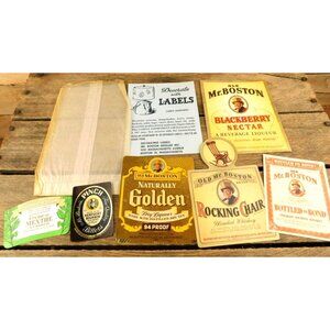 Lot of Vintage Old Mr Boston Decorative Liquer Labels Sample Assortment Craft
